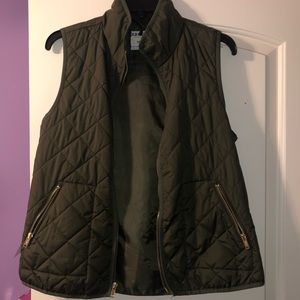 Olive green puffer vest
